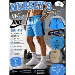 Nike Dri-FIT Blue Athletic Shorts Men’s Large 7” Lined Gym NWT
